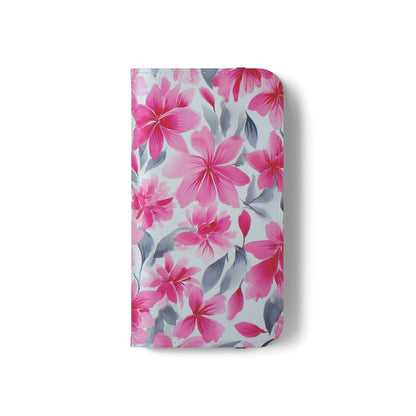 Floral Flip Phone Cases, Elegant Smartphone Covers, Spring Decor, Stylish Gift for Her, Patterned Wallet Case, Trendy Phone Protectors