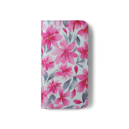 Floral Flip Phone Cases, Elegant Smartphone Covers, Spring Decor, Stylish Gift for Her, Patterned Wallet Case, Trendy Phone Protectors