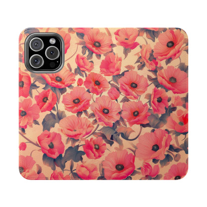Floral Flip Phone Case - Stylish Smartphone Protector, Floral Design Case, Gift for Her, Trendy Tech Accessory, Mother's Day Gift