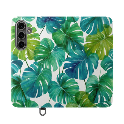 Tropical Leaf Phone Case, Flip Case for Smartphones, Modern Phone Cover, Gift for Nature Lovers, Travel Accessory, Tropical Vibes