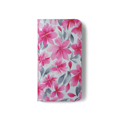 Floral Flip Phone Cases, Elegant Smartphone Covers, Spring Decor, Stylish Gift for Her, Patterned Wallet Case, Trendy Phone Protectors