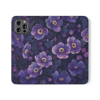 Floral Print Flip Case for Phone, Elegant Protective Cover, Stylish Wallet Case, Ideal Gift for Her, Trendy Cell Phone Accessory