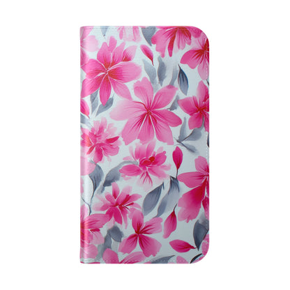 Floral Flip Phone Cases, Elegant Smartphone Covers, Spring Decor, Stylish Gift for Her, Patterned Wallet Case, Trendy Phone Protectors
