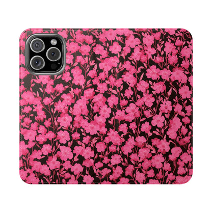 Floral Flip Cases for Phones, Cute Floral Phone Wallet, Gift for Her, Trendy Phone Accessories, Mother's Day Gift, Phone Protection