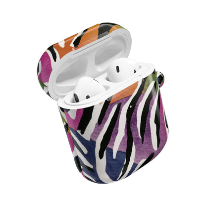 Vibrant Zebra Print AirPod Cases, Colorful Accessories, Unique Gifts, Tech Protection, Trendy Earbud Covers