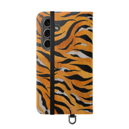 Tiger Print Flip Case, Personalized Phone Case, Stylish Wallet Case, Animal Print Cover, Gift for Wildlife Lovers