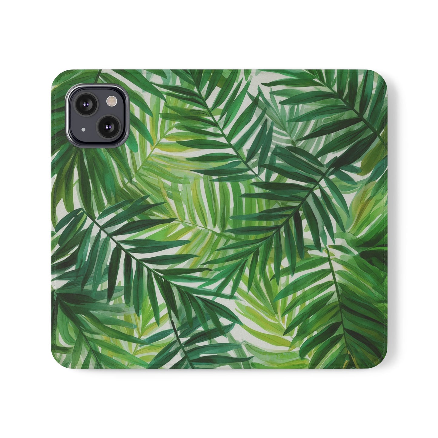 Tropical Leaf Flip Case for Phones, Eco-Friendly Phone Cover, Stylish Wallet Case, Perfect Gift for Nature Lovers, Spring/Summer Accessory