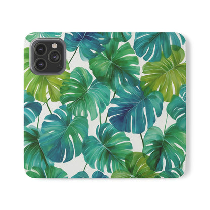 Tropical Leaf Phone Case, Flip Case for Smartphones, Modern Phone Cover, Gift for Nature Lovers, Travel Accessory, Tropical Vibes