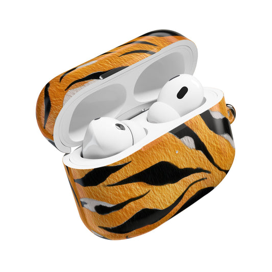 Fierce Tiger Print AirPod Case - Stylish Accessory for Music Lovers, Gift for Animal Lovers, Cute Tech Protector, Unique Earbud Cover