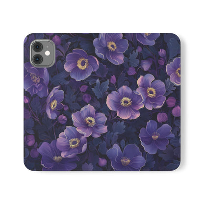 Floral Print Flip Case for Phone, Elegant Protective Cover, Stylish Wallet Case, Ideal Gift for Her, Trendy Cell Phone Accessory