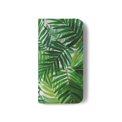 Tropical Leaf Flip Case for Phones, Eco-Friendly Phone Cover, Stylish Wallet Case, Perfect Gift for Nature Lovers, Spring/Summer Accessory