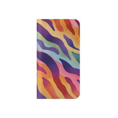 Colorful Zebra Print Phone Flip Case, Stylish Wallet Cover, Unique Mobile Accessory, Ideal Gift for Him/Her, Birthday/Anniversary Present