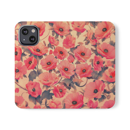 Floral Flip Phone Case - Stylish Smartphone Protector, Floral Design Case, Gift for Her, Trendy Tech Accessory, Mother's Day Gift