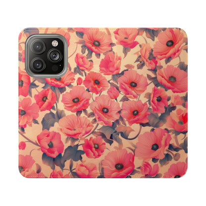 Floral Flip Phone Case - Stylish Smartphone Protector, Floral Design Case, Gift for Her, Trendy Tech Accessory, Mother's Day Gift