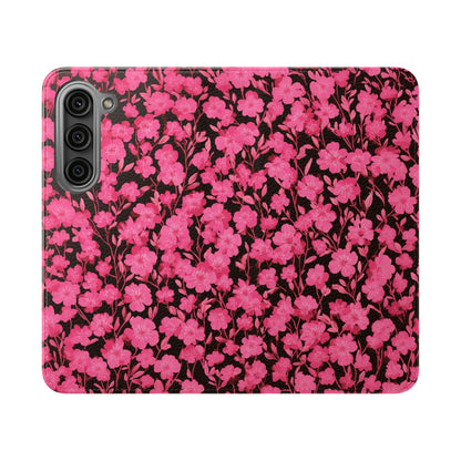 Floral Flip Cases for Phones, Cute Floral Phone Wallet, Gift for Her, Trendy Phone Accessories, Mother's Day Gift, Phone Protection
