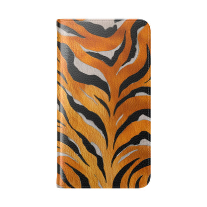 Tiger Print Flip Case, Personalized Phone Case, Stylish Wallet Case, Animal Print Cover, Gift for Wildlife Lovers