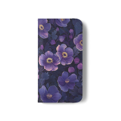 Floral Print Flip Case for Phone, Elegant Protective Cover, Stylish Wallet Case, Ideal Gift for Her, Trendy Cell Phone Accessory
