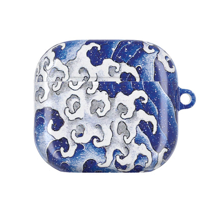 Stylish AirPod Cases with Masculine Wave by Hokusai Design, Trendy Tech Accessories for Gift, Personal Use, Holidays, Beach Lovers, Music Enthusiasts