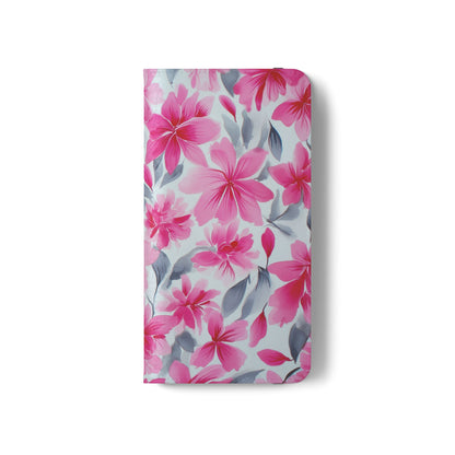 Floral Flip Phone Cases, Elegant Smartphone Covers, Spring Decor, Stylish Gift for Her, Patterned Wallet Case, Trendy Phone Protectors