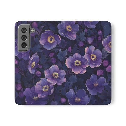 Floral Print Flip Case for Phone, Elegant Protective Cover, Stylish Wallet Case, Ideal Gift for Her, Trendy Cell Phone Accessory