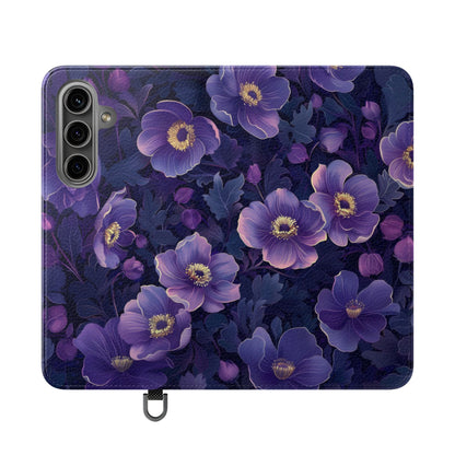 Floral Print Flip Case for Phone, Elegant Protective Cover, Stylish Wallet Case, Ideal Gift for Her, Trendy Cell Phone Accessory
