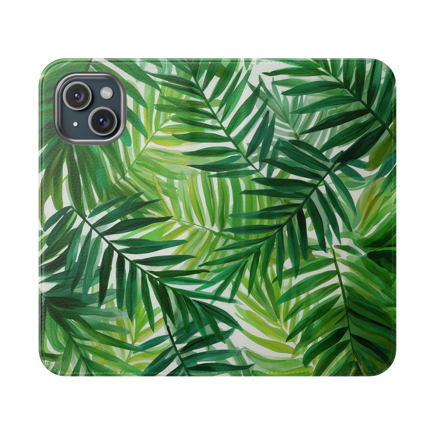 Tropical Leaf Flip Case for Phones, Eco-Friendly Phone Cover, Stylish Wallet Case, Perfect Gift for Nature Lovers, Spring/Summer Accessory