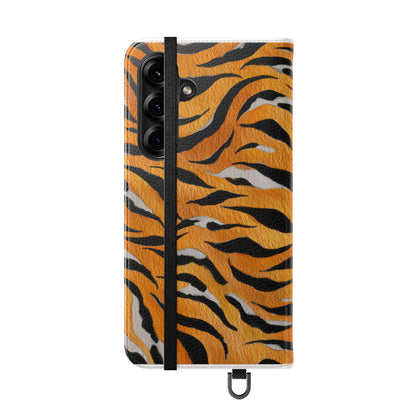 Tiger Print Flip Case, Personalized Phone Case, Stylish Wallet Case, Animal Print Cover, Gift for Wildlife Lovers