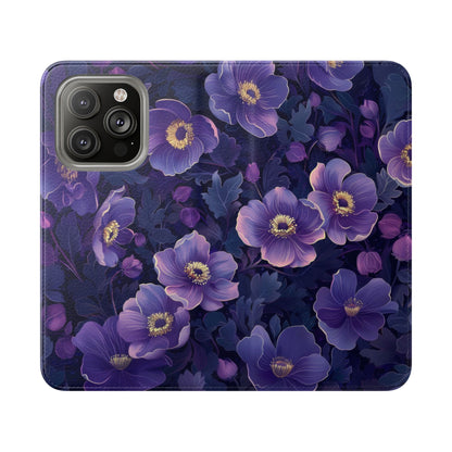 Floral Print Flip Case for Phone, Elegant Protective Cover, Stylish Wallet Case, Ideal Gift for Her, Trendy Cell Phone Accessory