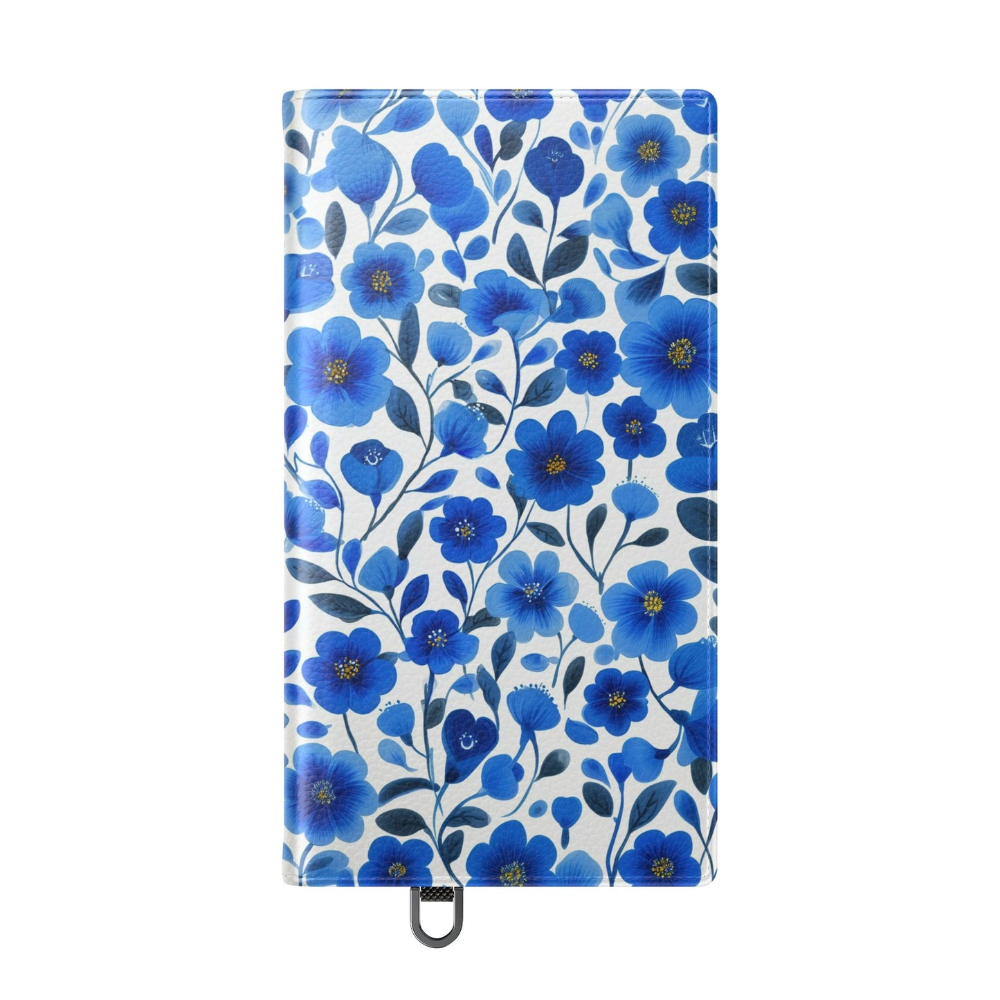 Blue Floral Pattern Flip Cases for Phones, Elegant Phone Wallet, Gift for Her, Stylish Phone Covers, Mother's Day Gift, Business Card Holder