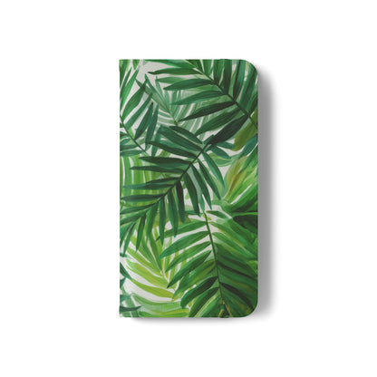 Tropical Leaf Flip Case for Phones, Eco-Friendly Phone Cover, Stylish Wallet Case, Perfect Gift for Nature Lovers, Spring/Summer Accessory