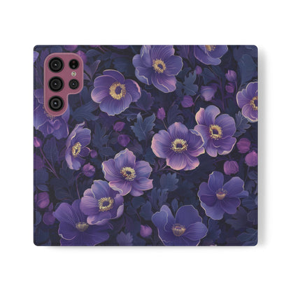 Floral Print Flip Case for Phone, Elegant Protective Cover, Stylish Wallet Case, Ideal Gift for Her, Trendy Cell Phone Accessory