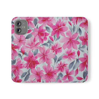 Floral Flip Phone Cases, Elegant Smartphone Covers, Spring Decor, Stylish Gift for Her, Patterned Wallet Case, Trendy Phone Protectors