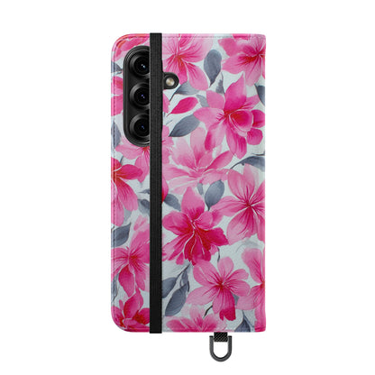 Floral Flip Phone Cases, Elegant Smartphone Covers, Spring Decor, Stylish Gift for Her, Patterned Wallet Case, Trendy Phone Protectors