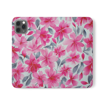 Floral Flip Phone Cases, Elegant Smartphone Covers, Spring Decor, Stylish Gift for Her, Patterned Wallet Case, Trendy Phone Protectors