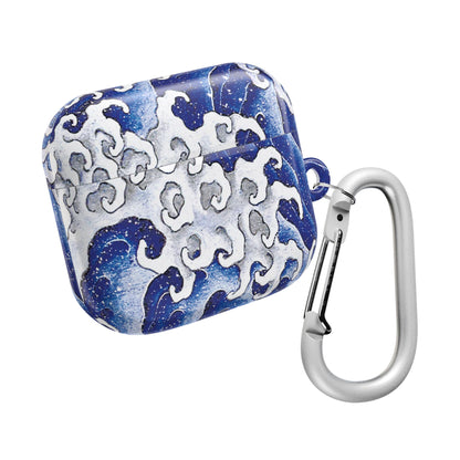 Stylish AirPod Cases with Masculine Wave by Hokusai Design, Trendy Tech Accessories for Gift, Personal Use, Holidays, Beach Lovers, Music Enthusiasts