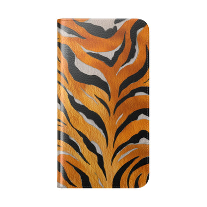 Tiger Print Flip Case, Personalized Phone Case, Stylish Wallet Case, Animal Print Cover, Gift for Wildlife Lovers