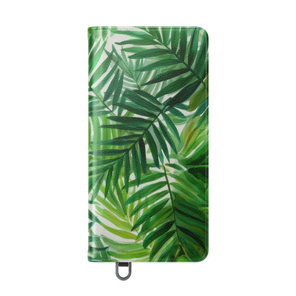 Tropical Leaf Flip Case for Phones, Eco-Friendly Phone Cover, Stylish Wallet Case, Perfect Gift for Nature Lovers, Spring/Summer Accessory