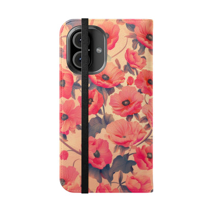 Floral Flip Phone Case - Stylish Smartphone Protector, Floral Design Case, Gift for Her, Trendy Tech Accessory, Mother's Day Gift