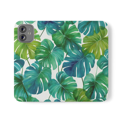 Tropical Leaf Phone Case, Flip Case for Smartphones, Modern Phone Cover, Gift for Nature Lovers, Travel Accessory, Tropical Vibes