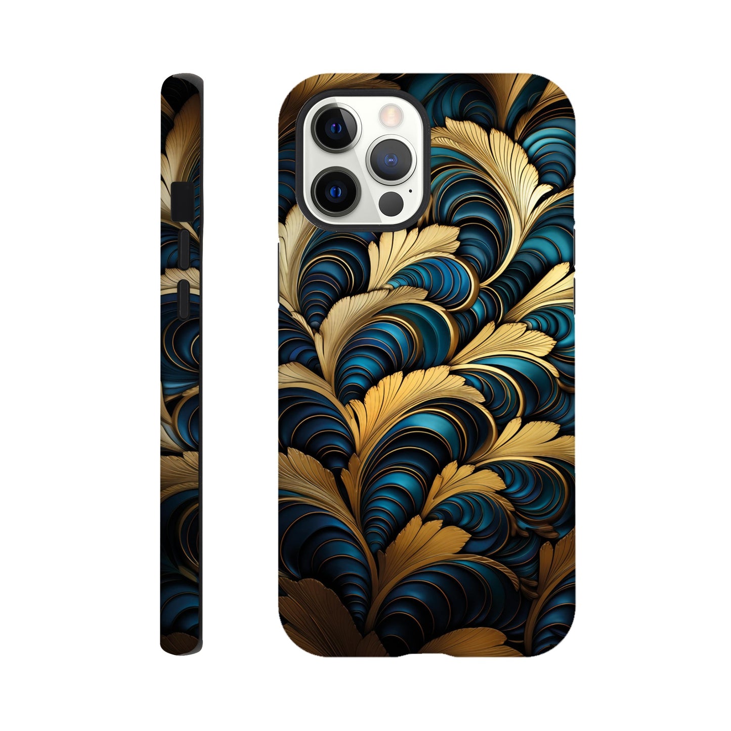 Blue and Gold art deco pattern - Phone Case sturdy