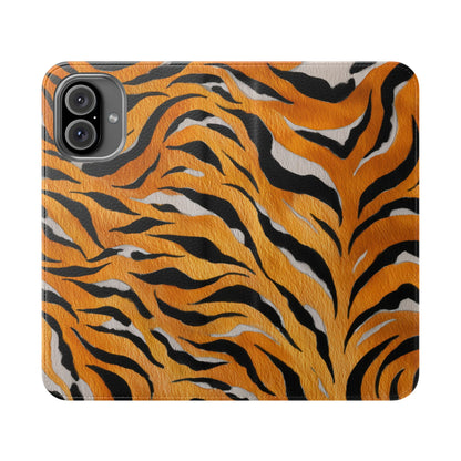 Tiger Print Flip Case, Personalized Phone Case, Stylish Wallet Case, Animal Print Cover, Gift for Wildlife Lovers