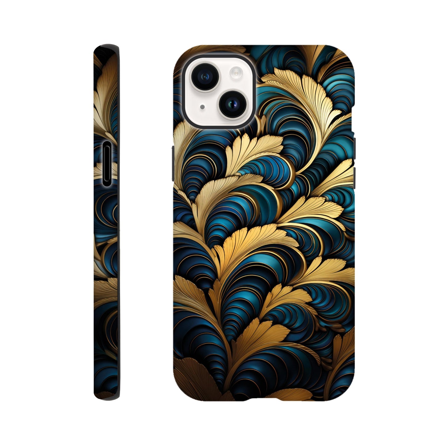 Blue and Gold art deco pattern - Phone Case sturdy