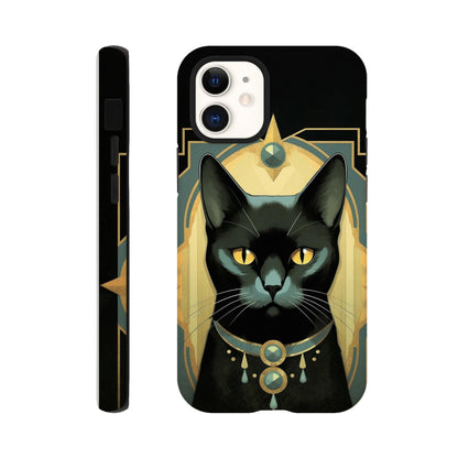 Art Deco Elegant black cat I - Phone Case sturdy