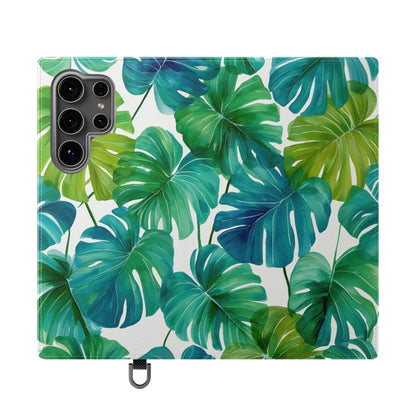 Tropical Leaf Phone Case, Flip Case for Smartphones, Modern Phone Cover, Gift for Nature Lovers, Travel Accessory, Tropical Vibes