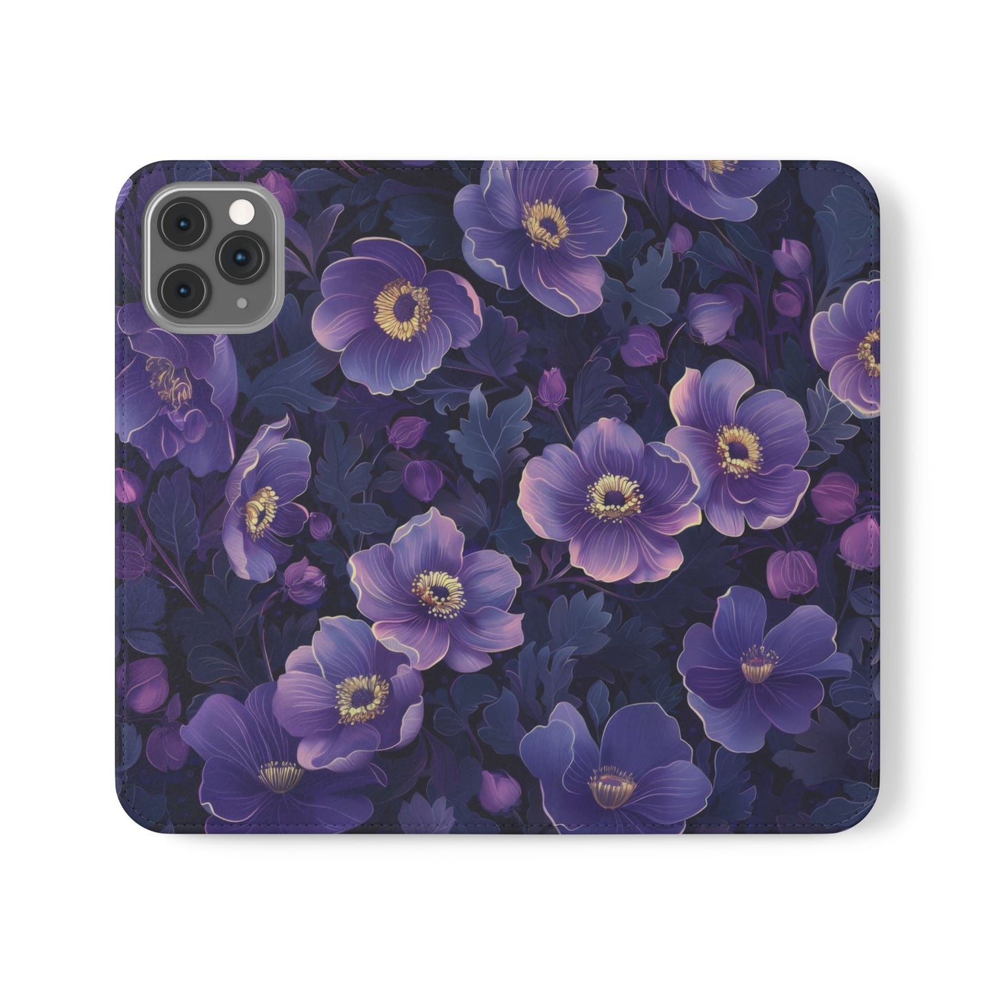 Floral Print Flip Case for Phone, Elegant Protective Cover, Stylish Wallet Case, Ideal Gift for Her, Trendy Cell Phone Accessory