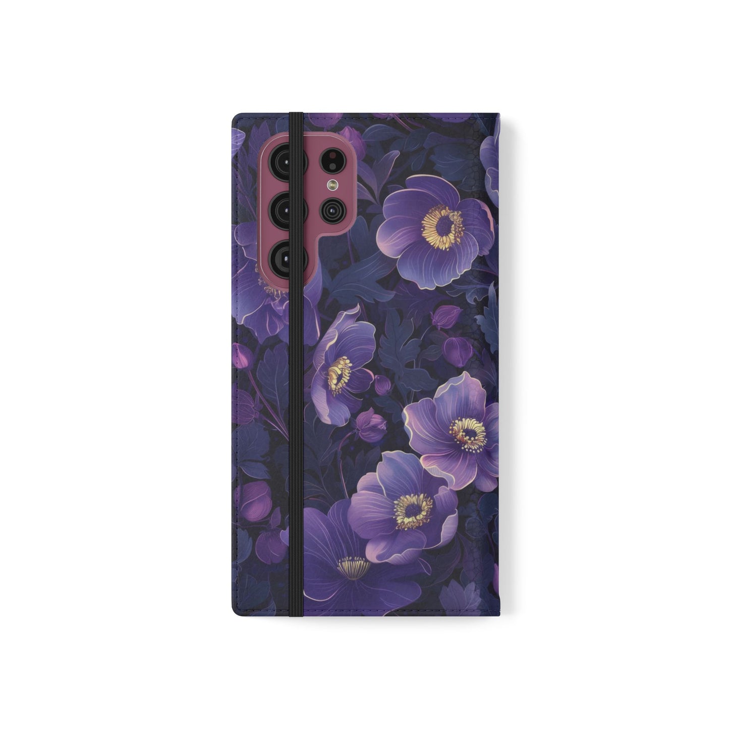 Floral Print Flip Case for Phone, Elegant Protective Cover, Stylish Wallet Case, Ideal Gift for Her, Trendy Cell Phone Accessory
