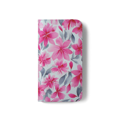 Floral Flip Phone Cases, Elegant Smartphone Covers, Spring Decor, Stylish Gift for Her, Patterned Wallet Case, Trendy Phone Protectors
