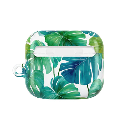 Tropical Leaf AirPod Case | Music Lover Gift, Wireless Earbud Holder, Jungle Vibe, Summer Accessory, Stylish Tech Cover