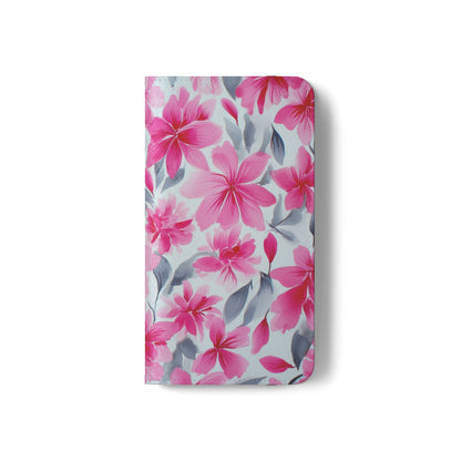 Floral Flip Phone Cases, Elegant Smartphone Covers, Spring Decor, Stylish Gift for Her, Patterned Wallet Case, Trendy Phone Protectors