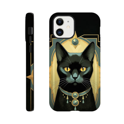 Art Deco Elegant black cat I - Phone Case sturdy